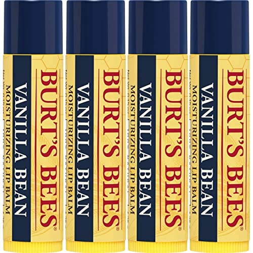 Burt's Bees 100% Natural Moisturizing Lip Balm, Vanilla Bean - 4 Tubes