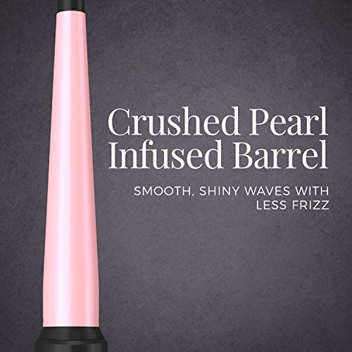 REMINGTON Pro Pearl Ceramic Conical Curling Wand, Digital Controls + 10 Heat Settings, Black/Pink, CI95AC4