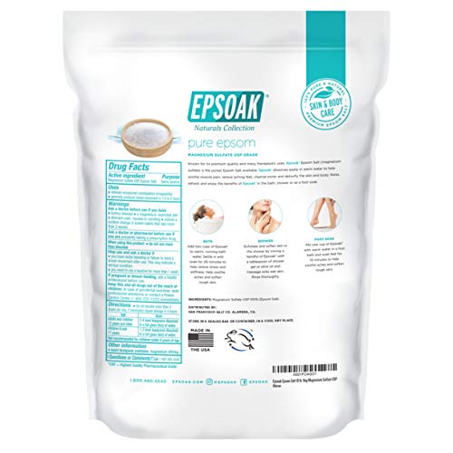 Epsoak Epsom Salt 19 lb. Bulk Resealable Bag Magnesium Sulfate USP