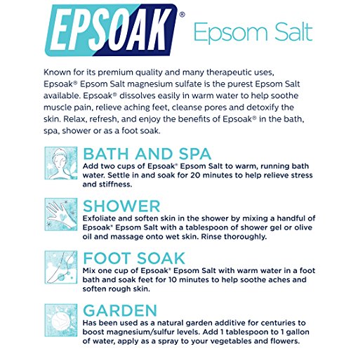 Epsoak Epsom Salt 19 lb. Bulk Resealable Bag Magnesium Sulfate USP