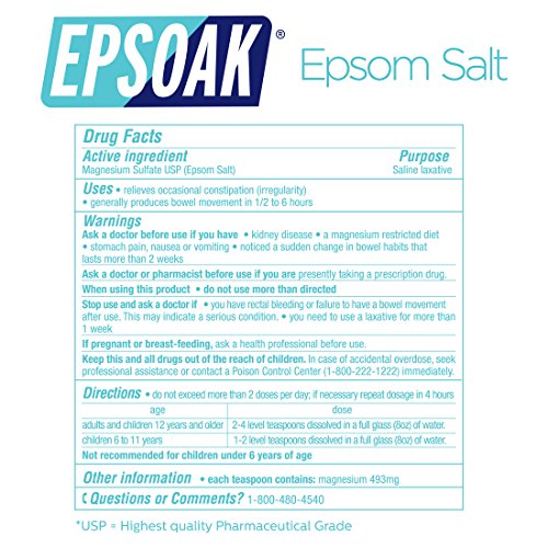 Epsoak Epsom Salt 19 lb. Bulk Resealable Bag Magnesium Sulfate USP
