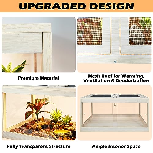 Prolee Bearded Dragon Terrarium with Lamp Fixture and Lock Design