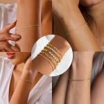 Gokeey 14K Gold Plated Stackable Bracelet Set