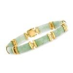 Jade Good Fortune Bracelet in 18kt Gold Over Sterling