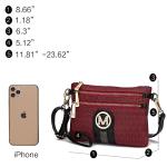 Elegant Black MKF Crossbody Bag with Wristlet Strap