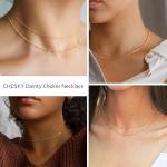 Chesky 14k Gold Plated Dainty Choker Necklace