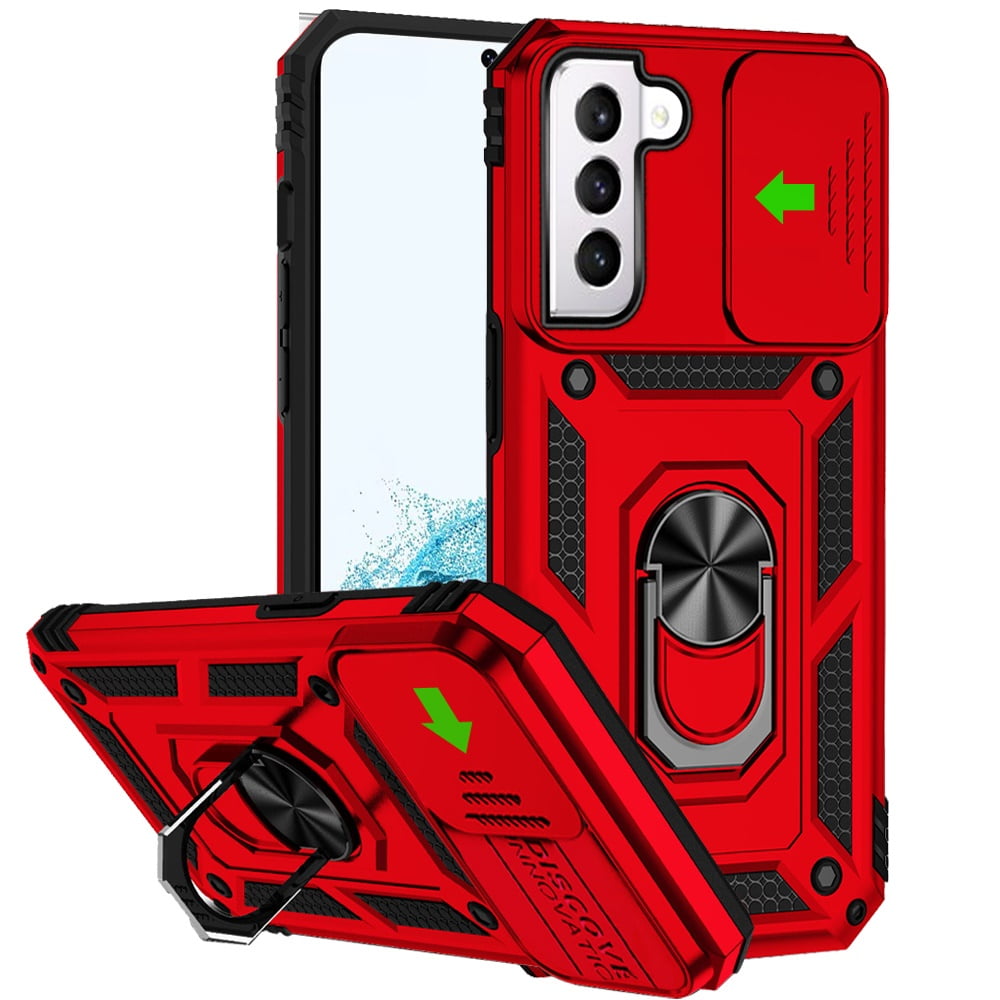 Samsung Galaxy S22+ Red Hybrid Case with Kickstand