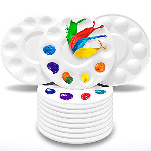 Hulameda Plastic Paint Palettes for Kids, 12 Pack