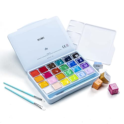 HIMI 24-Color Gouache Paint Set, 30 ml