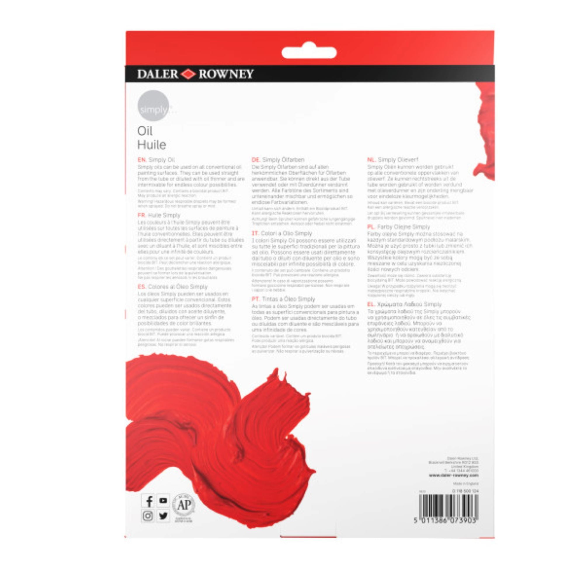 Daler-Rowney Simply Oil Paint Set - 24 Colors