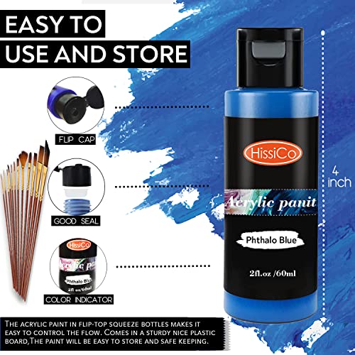 36 Color Non-Toxic Acrylic Paint Set, 60 ml