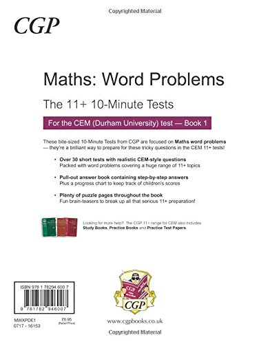 10-Minute Tests for 11+ Maths: Word Problems Ages 10-11 (Book 1) - CEM Test (CGP 11+ CEM) by Coordination Group Publications Ltd (CGP)