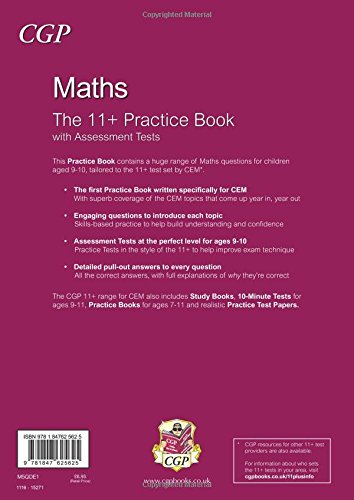 11+ Maths Practice Book with Assessment Tests (Ages 9-10) for the CEM Test (CGP 11+ CEM) by Coordination Group Publications Ltd (CGP)