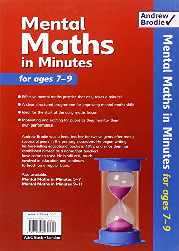 Mental Maths in Minutes for Ages 7-9: Photocopiable Resources Book for Mental Maths Practice by Andrew Brodie Publications