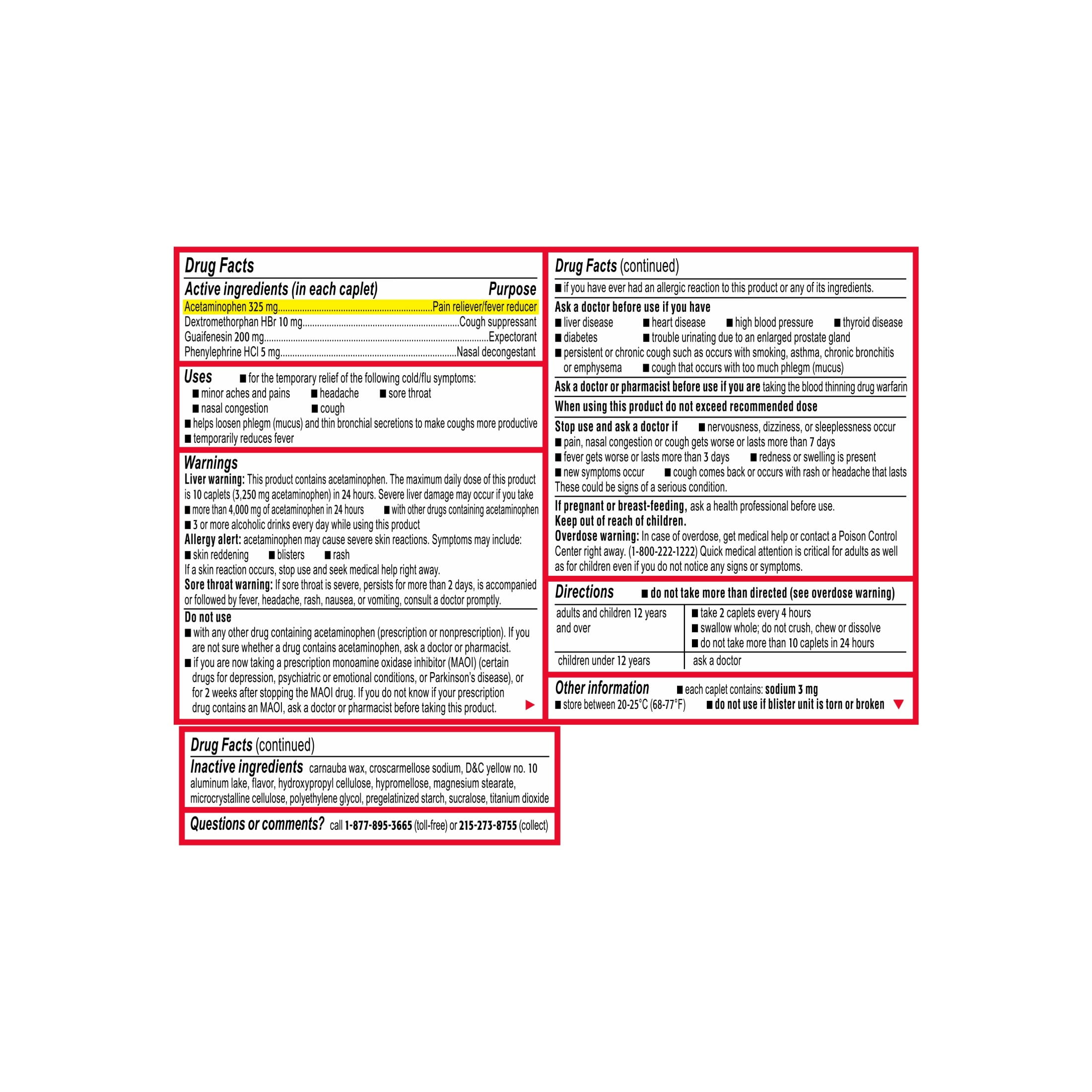 Tylenol Cold & Flu Relief Caplets - 24 Count