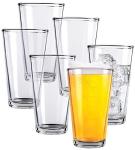 Set of 6 Pint Glasses - 16 oz Pub Style