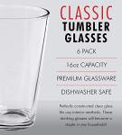 Set of 6 Pint Glasses - 16 oz Pub Style