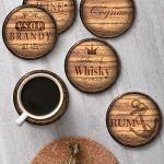 6 Absorbent Drink Coasters with Metal Holder