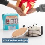 Set of 6 Absorbent Black Marble Drink Coasters