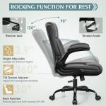 Ergonomic Black Leather Office Chair with Wheels