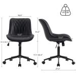 YOUNIKE Black Ergonomic Armless Desk Chair with Wheels