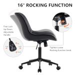 YOUNIKE Black Ergonomic Armless Desk Chair with Wheels