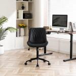 YOUNIKE Black Ergonomic Armless Desk Chair with Wheels