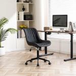 YOUNIKE Black Ergonomic Armless Desk Chair with Wheels