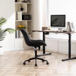 YOUNIKE Black Ergonomic Armless Desk Chair with Wheels