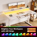 Adjustable U Shaped Electric Standing Desk with Tray