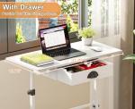 Adjustable Height Rolling Desk with Drawer for Treadmill