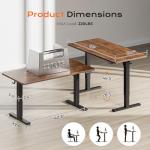 Large Adjustable Electric Standing Desk in Rustic Brown
