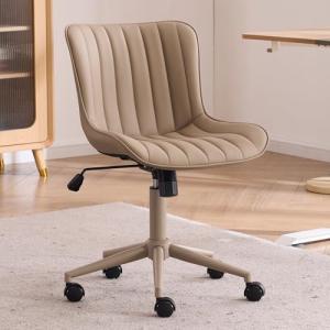 YOUNIKE Armless Swivel Desk Chair in Khaki