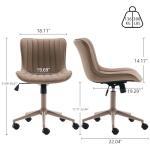 YOUNIKE Armless Swivel Desk Chair in Khaki