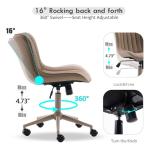 YOUNIKE Armless Swivel Desk Chair in Khaki