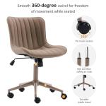 YOUNIKE Armless Swivel Desk Chair in Khaki