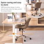 YOUNIKE Armless Swivel Desk Chair in Khaki