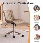 YOUNIKE Armless Swivel Desk Chair in Khaki