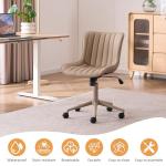 YOUNIKE Armless Swivel Desk Chair in Khaki