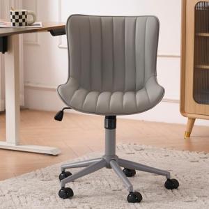 YOUNIKE Grey Armless Rolling Desk Chair