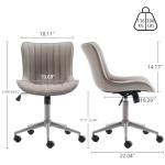 YOUNIKE Grey Armless Rolling Desk Chair