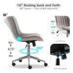 YOUNIKE Grey Armless Rolling Desk Chair