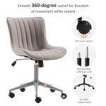 YOUNIKE Grey Armless Rolling Desk Chair