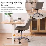 YOUNIKE Grey Armless Rolling Desk Chair