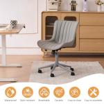 YOUNIKE Grey Armless Rolling Desk Chair