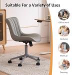 YOUNIKE Grey Armless Rolling Desk Chair