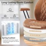 Ergonomic Brown Leather Desk Chair with Lumbar Support