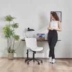 YOUNIKE White Armless Swivel Desk Chair for Small Spaces