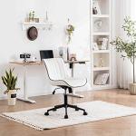YOUNIKE White Armless Swivel Desk Chair for Small Spaces