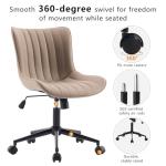 YOUNIKE Khaki Ergonomic Armless Desk Chair with Wheels